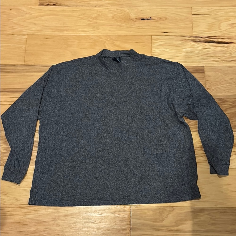 Haggar Gray Long Sleeve Mock Neck Top